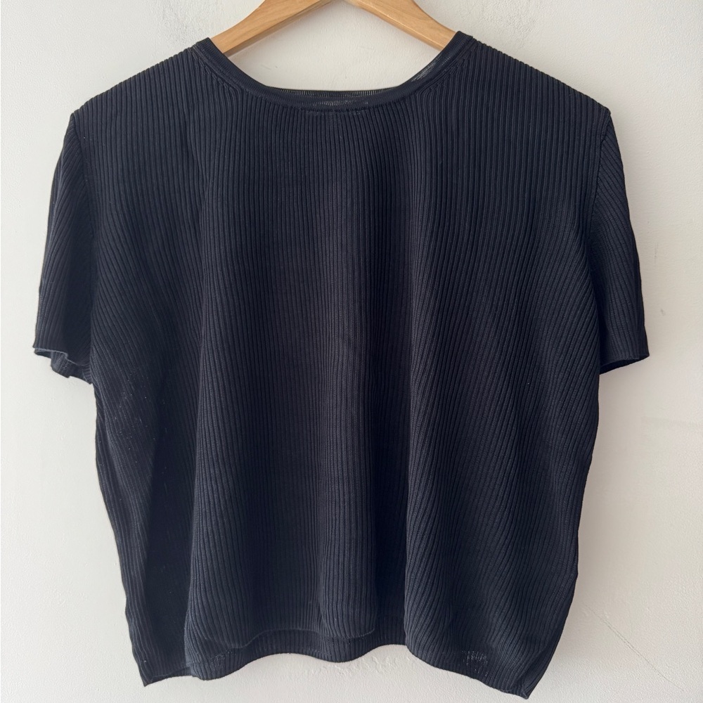 Madewell Black‎ Micro-Rib Sweater Tee